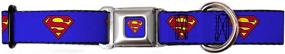 img 1 attached to Superman Shield Blue Dog Collar Seatbelt Buckle 11-17 Inches, 1.0 Inch Wide - DC-WSM001-M