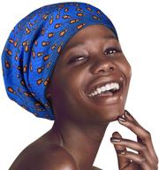 🌺 satin bonnet extra large african print sleep cap for curly hair, locs & black women: the perfect hair wrap logo