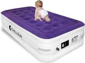 img 4 attached to 🛏️ Chillsun Twin Air Mattress: Quick Self-Inflation | Comfortable Blow Up Bed for Camping & Travel - 75x39x18'', 550 lb MAX