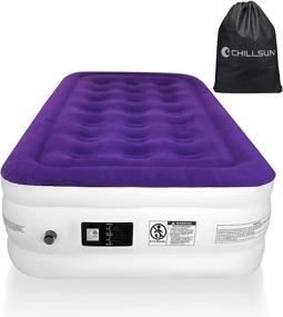 img 3 attached to 🛏️ Chillsun Twin Air Mattress: Quick Self-Inflation | Comfortable Blow Up Bed for Camping & Travel - 75x39x18'', 550 lb MAX