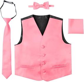 img 2 attached to 🧥 Luca Gabriel Boys' Formal Satin Vest Set for Toddlers - 4-Piece