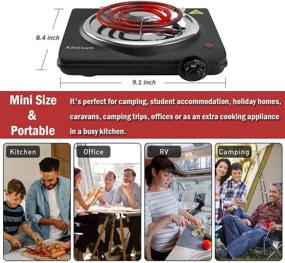 img 3 attached to 🔥 Portable Electric Stove - Fast Heating 1000W Single Hot Plate Cooker for Outdoor Cooking and Keeping Warm - Easy to Clean Countertop Coal Burner Charcoal Starter