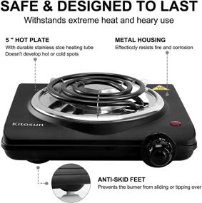 img 1 attached to 🔥 Portable Electric Stove - Fast Heating 1000W Single Hot Plate Cooker for Outdoor Cooking and Keeping Warm - Easy to Clean Countertop Coal Burner Charcoal Starter