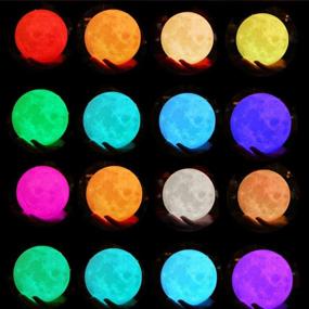 img 1 attached to 🌕 Mesmerizing 5.9 Inch Moon Lamp: 16 Colors, USB Charging & Touch Control - Perfect Gift for Kids and Women