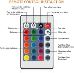 img 3 attached to 🌕 Mesmerizing 5.9 Inch Moon Lamp: 16 Colors, USB Charging & Touch Control - Perfect Gift for Kids and Women
