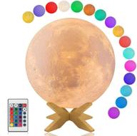 🌕 mesmerizing 5.9 inch moon lamp: 16 colors, usb charging & touch control - perfect gift for kids and women логотип