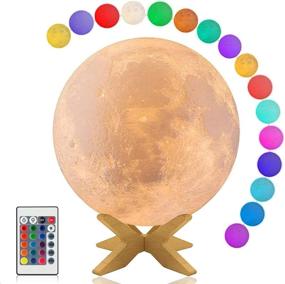 img 4 attached to 🌕 Mesmerizing 5.9 Inch Moon Lamp: 16 Colors, USB Charging & Touch Control - Perfect Gift for Kids and Women