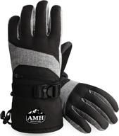 winter warmth guaranteed: amh ski & snowboard gloves for men & women - 3m thinsulate waterproof cold weather protection logo