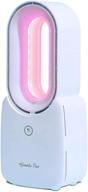 misby 11.8-дюймовый беслопастной настольный вентилятор: портативный подзаряжаемый освежающий прохладный ветер с сенсорным управлением и декоративной светодиодной подсветкой - идеально подходит для офиса и спальни (белый) логотип