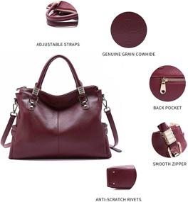 img 2 attached to TOMCHAN Genuine Women's Satchel Handbags - Shoulder Crossbody Bags with Wallets in Tote Style
