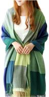 🧣 xdgood pashmina scarf & fine soft cashmere shawl, premium large women's scarves, wraps for warmth, 75.6 x 24 in, green logo