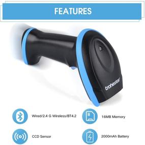 img 2 attached to 🔍 Trohestar Bluetooth Barcode Scanner: Versatile Wireless and USB-Cradle Connectivity for Windows, Mac, Android, iOS