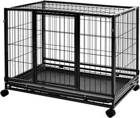 img 4 attached to 🐾 Amazon Basics Stackable Pet Kennel: Heavy Duty Design with Tray for Easy Maintenance