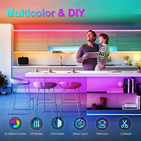 img 3 attached to 82FT LED Strip Lights for Bedroom, EACHPAI 5050 RGB Color Changing Strip Lights with App Control and Remote, Bedroom LED Light Strips, Party, Kitchen, Room, Home Decoration