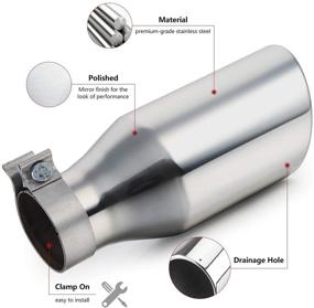 img 1 attached to 🔥 LCGP 3-Inch Inlet Exhaust Tip - 3x5x12 Stainless Steel Clamp On Diesel Exhaust Tailpipe Tip - Polished Finish