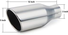 img 3 attached to 🔥 LCGP 3-Inch Inlet Exhaust Tip - 3x5x12 Stainless Steel Clamp On Diesel Exhaust Tailpipe Tip - Polished Finish