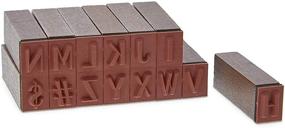 img 1 attached to 🔠 Vintage Wood Alphabet Stamp Set with Numbers, Symbols, and Storage Box - Bright Creations (70 Pieces)