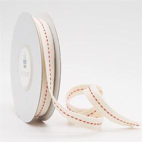 img 3 attached to CT CRAFT LLC Ivory Cotton Ribbon With Red Stitched (3/8 Inch (10Mm) X 10 Yards) Crafting
