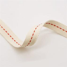 img 1 attached to CT CRAFT LLC Ivory Cotton Ribbon With Red Stitched (3/8 Inch (10Mm) X 10 Yards) Crafting