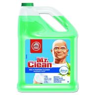 🌈 experience the power of mr. clean multipurpose cleaning solution with febreze - 128 oz. bottle, meadows and rain scent logo