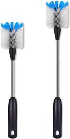 img 4 attached to 🧼 Long Handle Stainless Steel Water Bottle Brush Set - Ideal for Cleaning Sports Bottles, Baby Bottles, Water Cups, Food Jars, Glasswares, Tumblers, Wine Decanters, Flasks - 2 Sizes Included