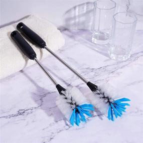 img 1 attached to 🧼 Long Handle Stainless Steel Water Bottle Brush Set - Ideal for Cleaning Sports Bottles, Baby Bottles, Water Cups, Food Jars, Glasswares, Tumblers, Wine Decanters, Flasks - 2 Sizes Included