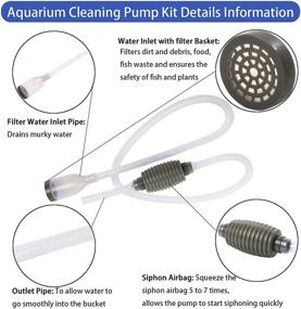 img 2 attached to 🐠 Versatile and Efficient Fish Tank Cleaning Tools for 20-65 Gallon Aquariums: Gravel Cleaner, Siphon Vacuum, Algae Scrapers, and More!