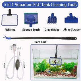 img 3 attached to 🐠 Versatile and Efficient Fish Tank Cleaning Tools for 20-65 Gallon Aquariums: Gravel Cleaner, Siphon Vacuum, Algae Scrapers, and More!