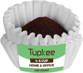 img 4 attached to ☕ Tupkee 4-6 Cup Coffee Filters - 400 Count, Junior Basket Style, White Paper, Chlorine Free Coffee Filter, Made in the USA