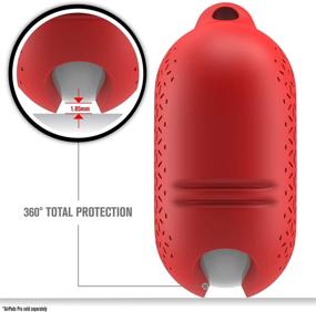 img 2 attached to 🔥 Catalyst Premium Edition Flame Red Waterproof Case for AirPods Pro - Carabiner, Wireless Charging Compatible, Retail Packaging