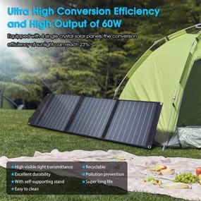 img 3 attached to 🔋 MARBERO 60W Foldable Solar Panel Battery Charger for Portable Power Station Solar Generator, Smartphone, Tablet, Laptop QC3.0/PD 60W USB Port DC Output (10 Interchangeable Adapters) for Home Camping