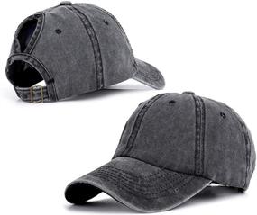 img 1 attached to 🧢 Women's Vintage Ponytail Baseball Hats: Adjustable, High Messy Bun Trucker Cap for a Classic Look!