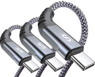 🔌 sweguard usb type c кабель 3.1a быстрая зарядка [3pack,6.6ft], usb-a к usb-c зарядное устройство плетеный шнур из нейлона для samsung galaxy s21 s20 s10 s9 s8 plus, note 20 10, a02s a32 a71, lg stylo 6, moto g (серый) логотип