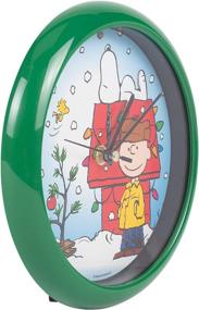 img 3 attached to 🕰️ Snowy Blue Carols Peanuts Dog House 8 x 8 Christmas Wall Clock by Mark Feldstein & Associates