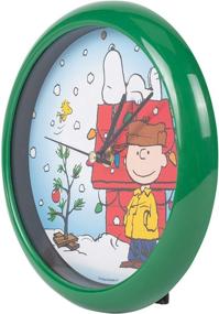 img 2 attached to 🕰️ Snowy Blue Carols Peanuts Dog House 8 x 8 Christmas Wall Clock by Mark Feldstein & Associates