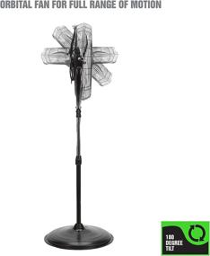 img 2 attached to 🌀 OEMTOOLS OEM24872 20" High-Velocity Orbital Pedestal Fan - Enhanced New Model for Commercial Indoor Spaces, Bedroom, Garage, Warehouse, & Workshop in Black