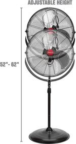 img 1 attached to 🌀 OEMTOOLS OEM24872 20" High-Velocity Orbital Pedestal Fan - Enhanced New Model for Commercial Indoor Spaces, Bedroom, Garage, Warehouse, & Workshop in Black