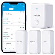 govee wifi hygrometer thermometer 3 pack h5151: indoor/outdoor smart sensor for room temperature & humidity, wireless with app alert - ideal for home and greenhouse (not support 5g wifi) logo