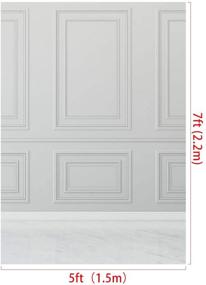 img 3 attached to 📷 Captivating Kate 5x7ft Grey Wall Backdrops: Perfect for Photography in Classic Interior Design Wedding Photo Studio Props with White Floor