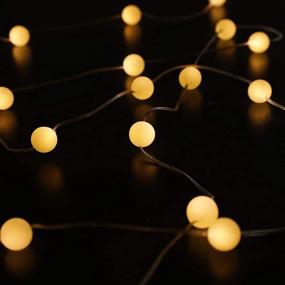 img 1 attached to 🎄 10 Ft Battery Operated Christmas Decorations Globe String Lights - Esova Fairy String Lights with 30 LED Twinkle Lights for Bedroom Birthday Party Thanksgiving - Warm White