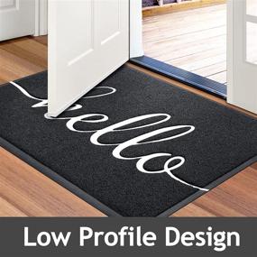 img 2 attached to SoftDuo 36x24 Black Welcome Mat - Easy to Clean Indoor/Outdoor Low Profile Front Door Mat - Durable Entry Mat with No Strong Odor - Ideal for Entryway, Patio, Back Yard - Door Rug