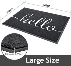 img 3 attached to SoftDuo 36x24 Black Welcome Mat - Easy to Clean Indoor/Outdoor Low Profile Front Door Mat - Durable Entry Mat with No Strong Odor - Ideal for Entryway, Patio, Back Yard - Door Rug