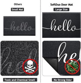 img 1 attached to SoftDuo 36x24 Black Welcome Mat - Easy to Clean Indoor/Outdoor Low Profile Front Door Mat - Durable Entry Mat with No Strong Odor - Ideal for Entryway, Patio, Back Yard - Door Rug