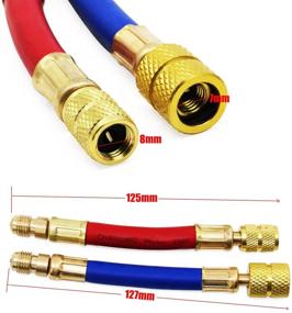 img 3 attached to 🚗 8Pcs Car Air Conditioning Refrigerant Adapter Hose Kit - R134A R12 Conversion Adapter Fittings Set