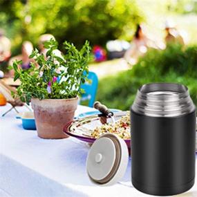 img 2 attached to 🍲 Flantor 33oz Food Thermos - Vacuum Insulated Stainless Lunch Thermos with Lunch Bag, BPA Free Handle Lid and Leak Proof Double Wall Vacuum Insulated Soup Container