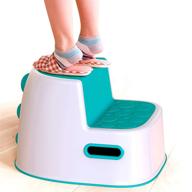 🦕 dinosaur toddler step stool for kids - non-slip two step stool for bathroom sink - nursery potty training footstool logo