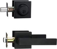 🔒 matte black front door locksets with deadbolt, black door handles, combination door lock, and exterior door lever логотип