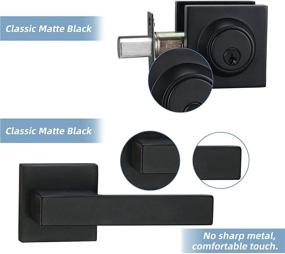 img 1 attached to 🔒 Matte Black Front Door Locksets with Deadbolt, Black Door Handles, Combination Door Lock, and Exterior Door Lever