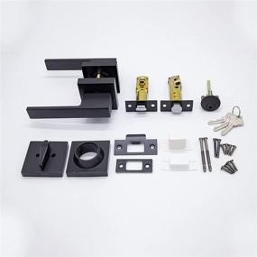 img 2 attached to 🔒 Matte Black Front Door Locksets with Deadbolt, Black Door Handles, Combination Door Lock, and Exterior Door Lever