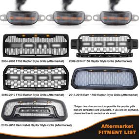 img 1 attached to 🚀 Enhance Your F-150 Raptor & Dodge Ram 1500 with Boigoo Front Grille Lights: 2004-2019 Ford F-150 Raptor & 2013-2018 Dodge Ram 1500 Raptor Style Grid Grilles